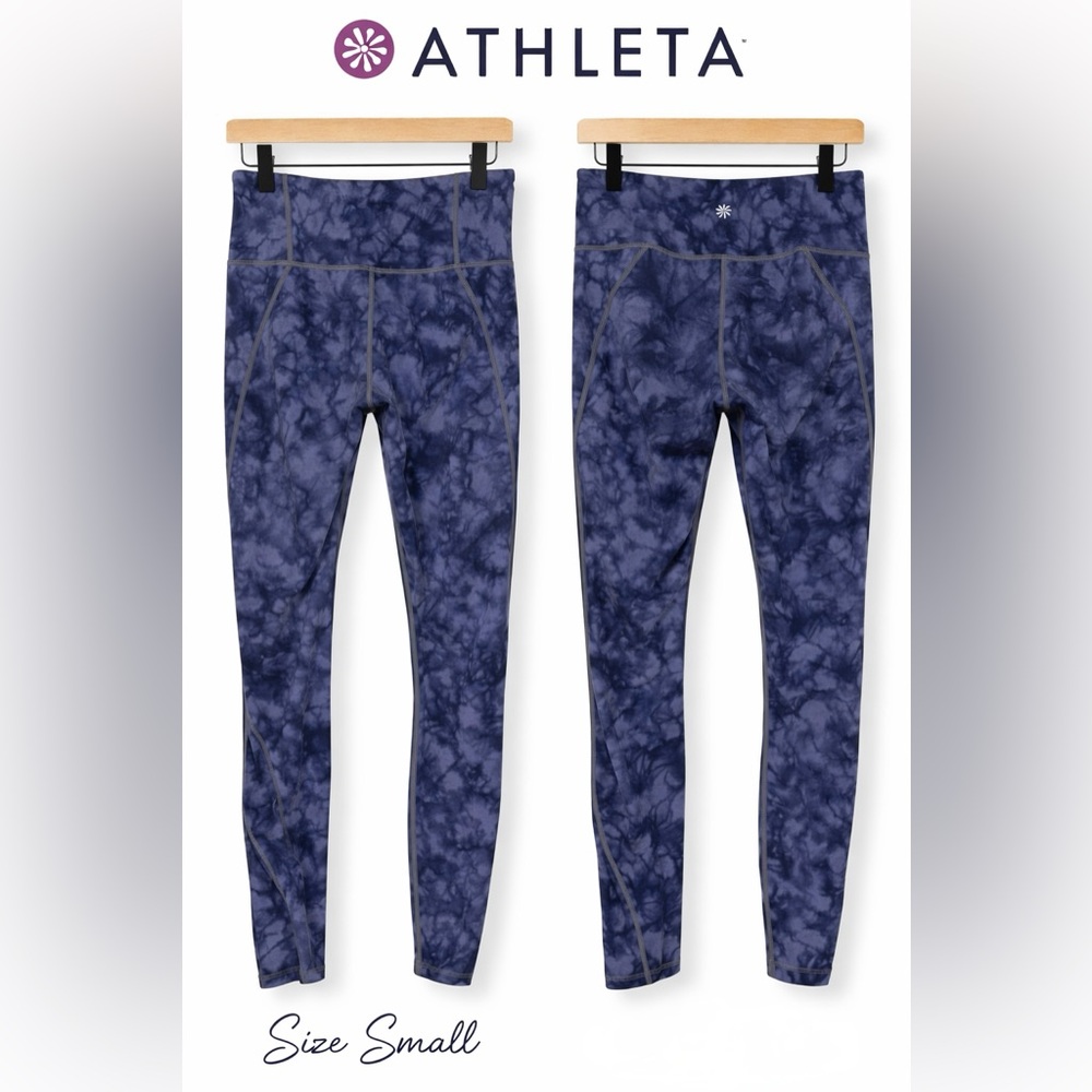 Athleta Blue Tie-Dye High-Rise Leggings | Size Small - Picture 1 of 11